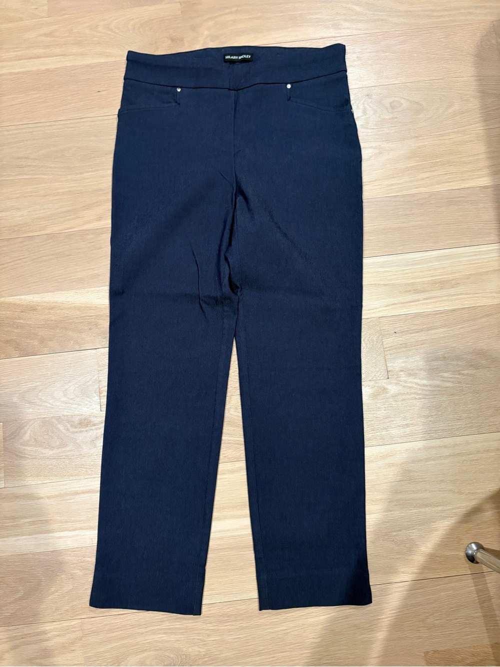 Hilary Radley Navy Straight Leg Pull-On Pants